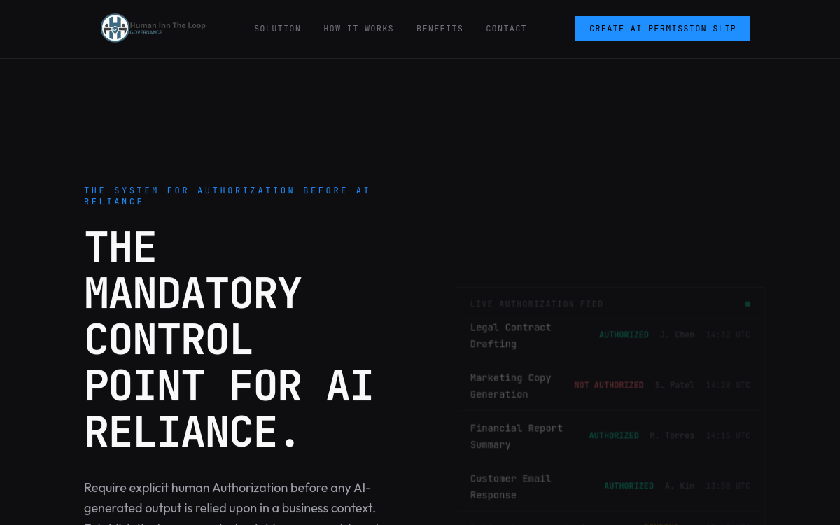 AI Permission Slip, a human-approval governance app built by Unilo Studio